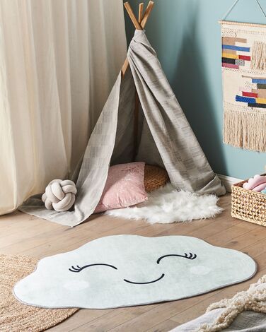 Kids Rug Cloud Print 90 x 120 cm Green CUMULUS