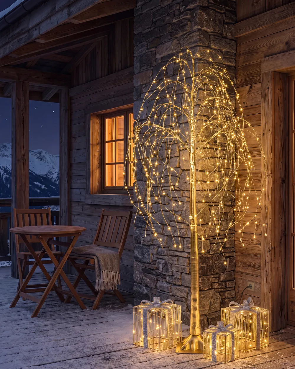 Outdoor Decoration LED BALIONI 180 cm Tree Gold_1118806