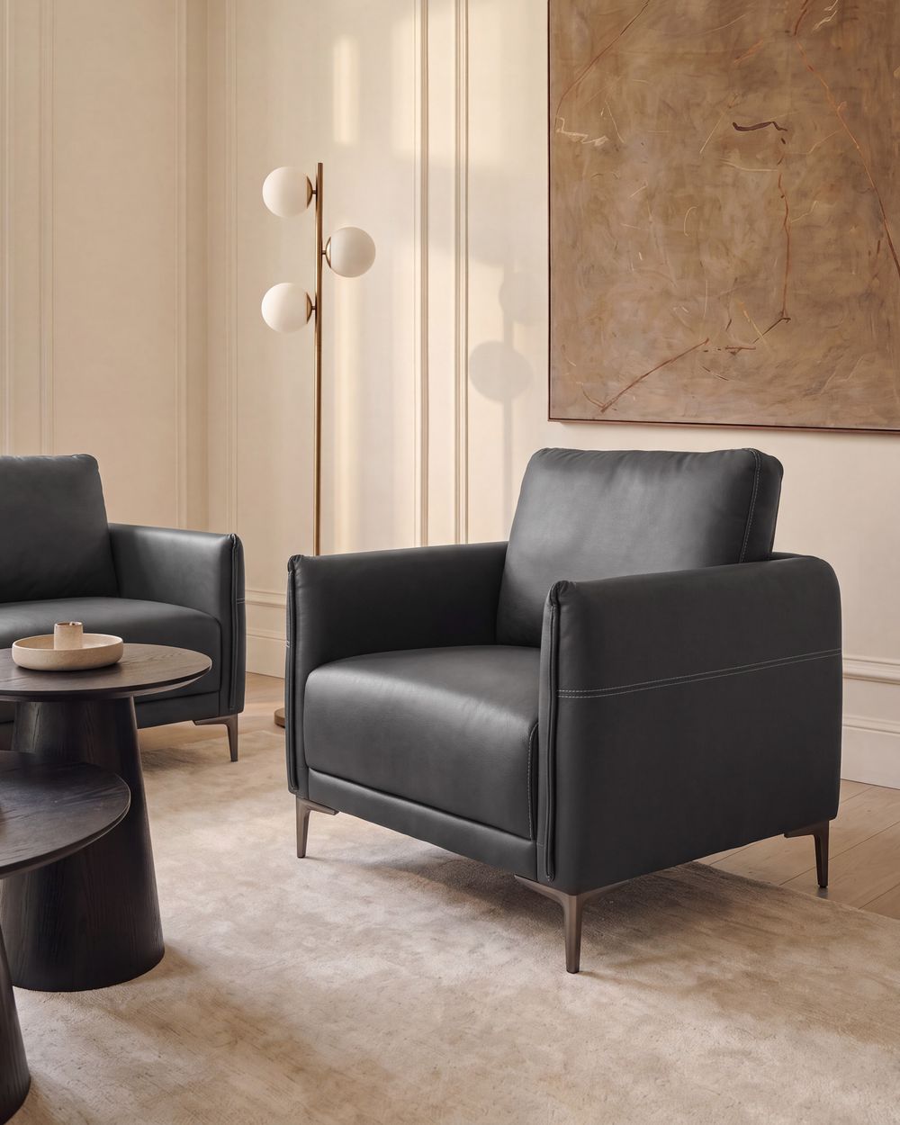 Sessel CILENS Stoff Schwarz