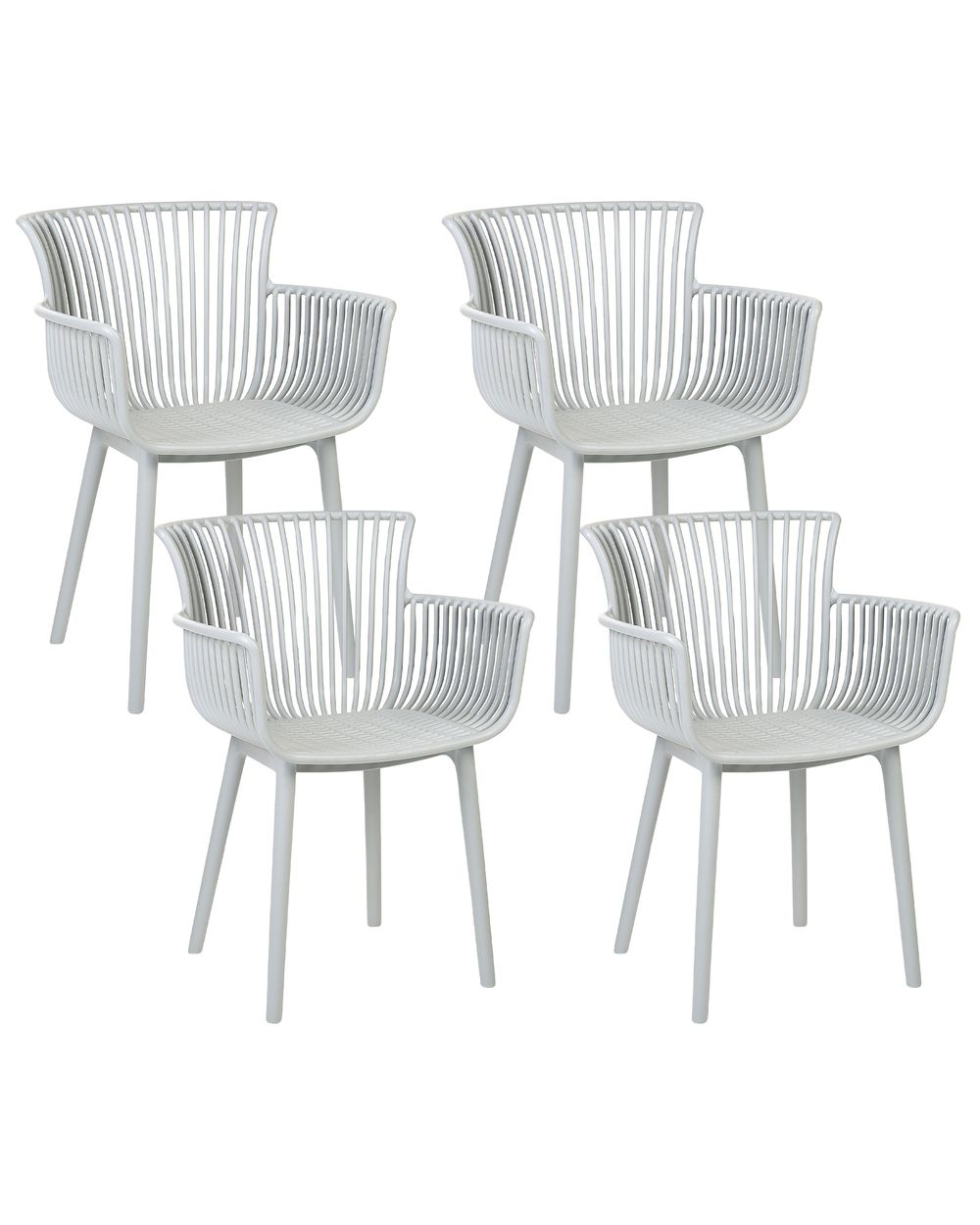 Set of 4 Garden Chairs PESARO Light Grey