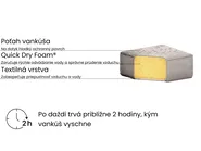 Záhradná súprava so stolíkom 2-miestna FABRO Svetlosivá_968493