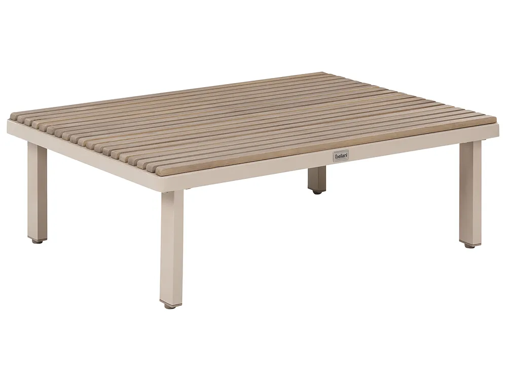 Stolik kawowy ogrodowy FIVIZZANO 70 cm 90 cm Drewno akacjowe Beżowy