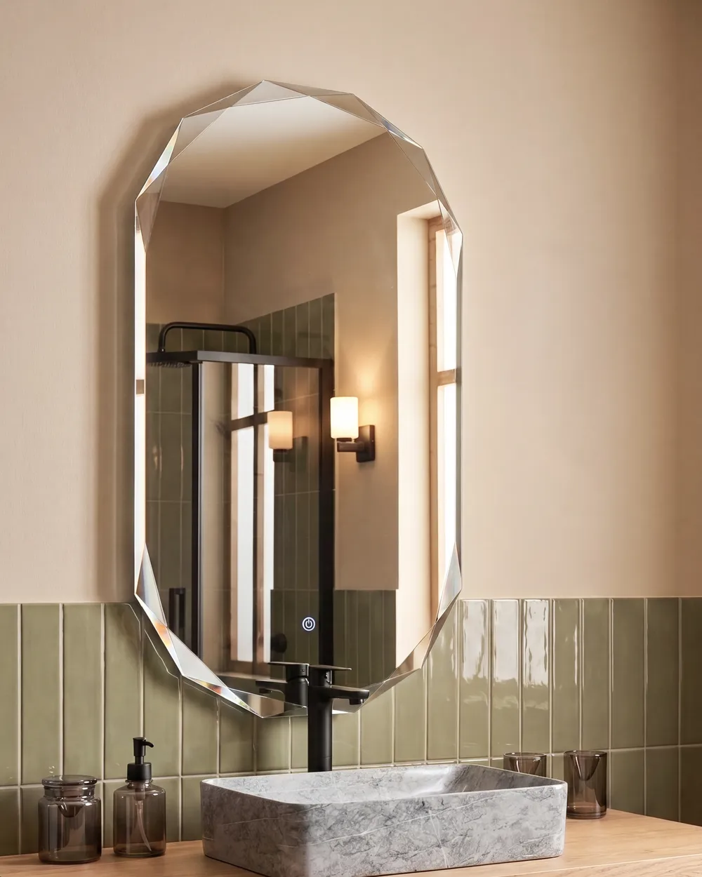 Lustro łazienkowe LED ANIZY 62 cm 110 cm Srebrny_1109493