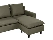 Corner Sofa 3 Seater ELVENES Velvet Dark Green Left Hand_966792