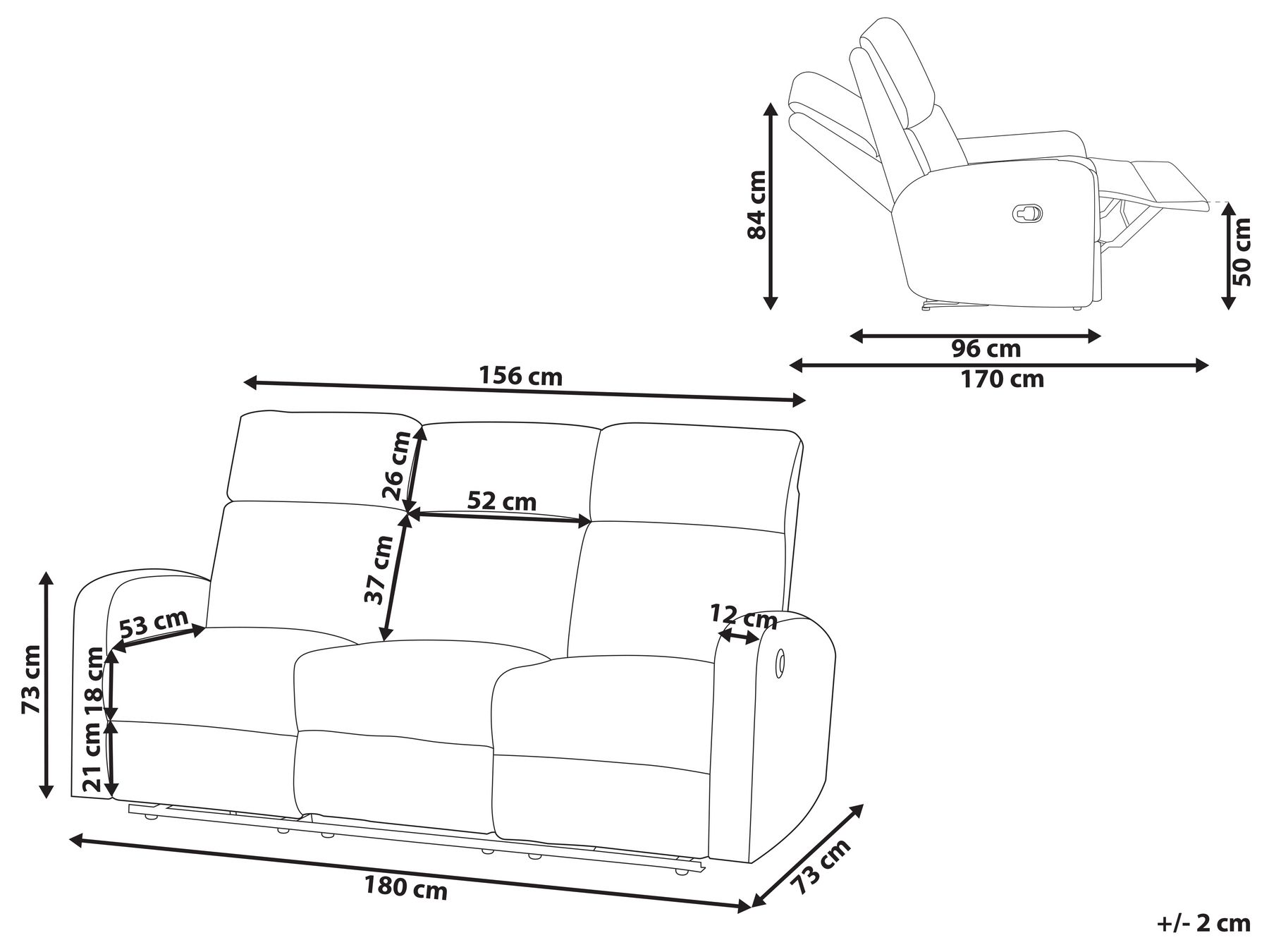 3 Seater Velvet Manual Recliner Sofa Beige VERDAL_921750 3 Seater Velvet Manual Recliner Sofa Beige VERDAL_921750