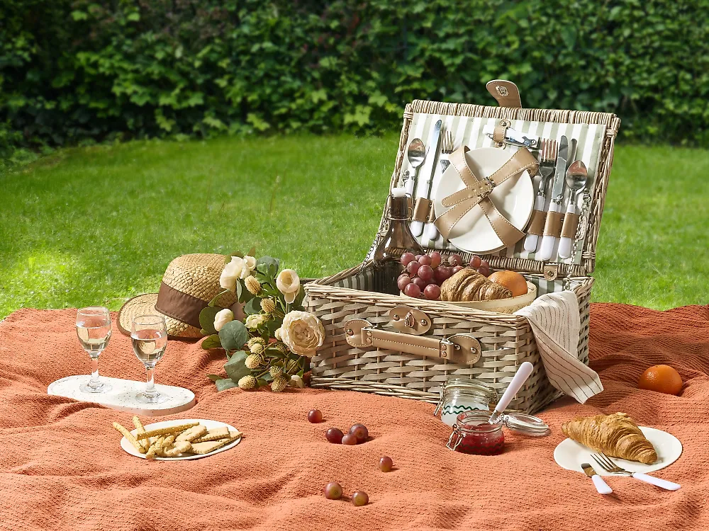 Jatour Panier En Osier Naturel – Panier Pique-Nique, Rangement Fruits & Fleurs, Idéal Camping & Déco Maison