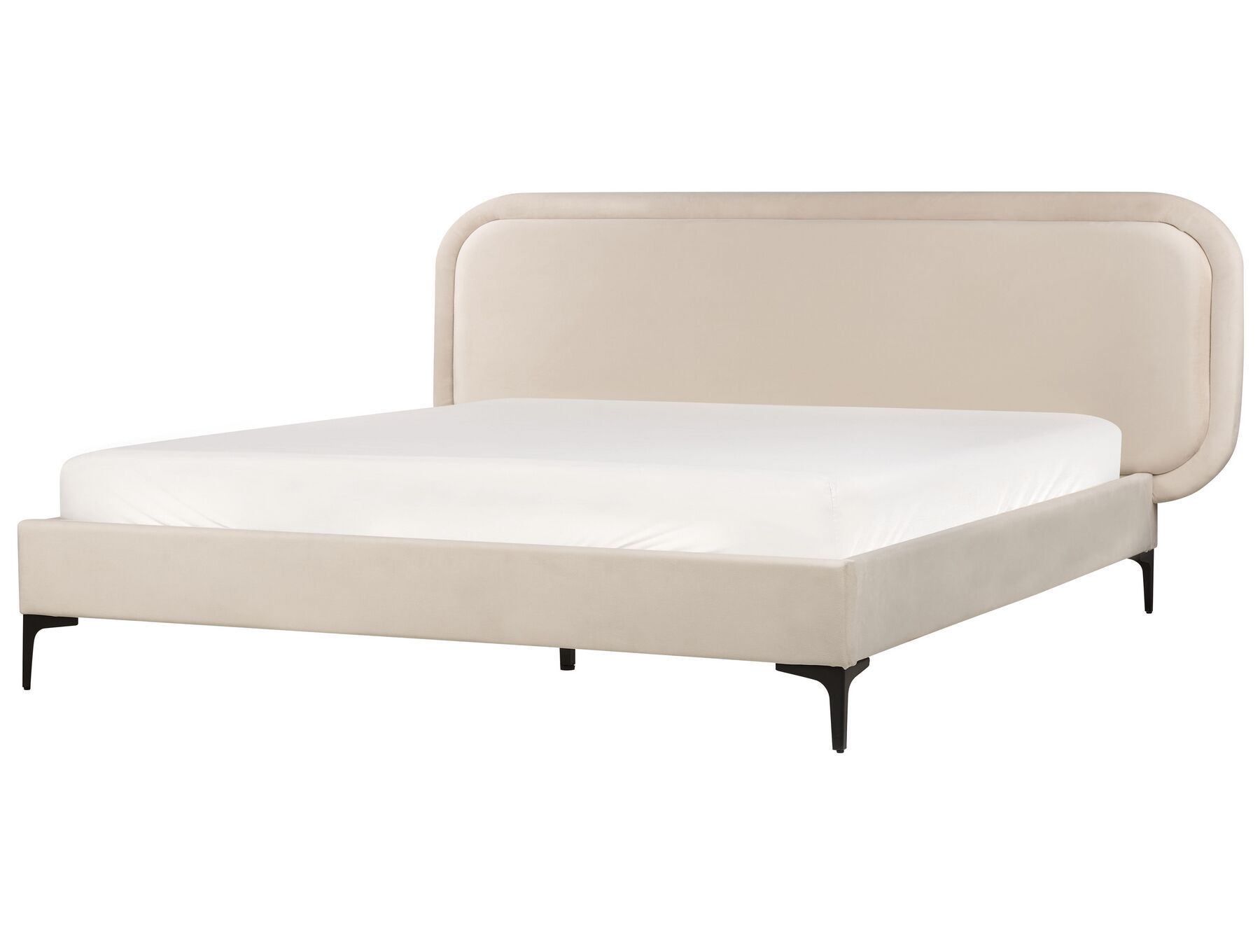 Łóżko welurowe 160 x 200 cm jasnobeżowe SUZETTE_916032