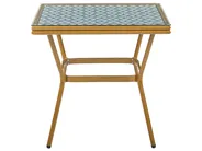 Bistro Table CASPRI 80 cm 80 cm PE Rattan Blue/ White_1090649