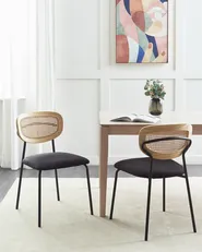 Set di 2 sedie da pranzo MAYETTA Rattan Nero_931880