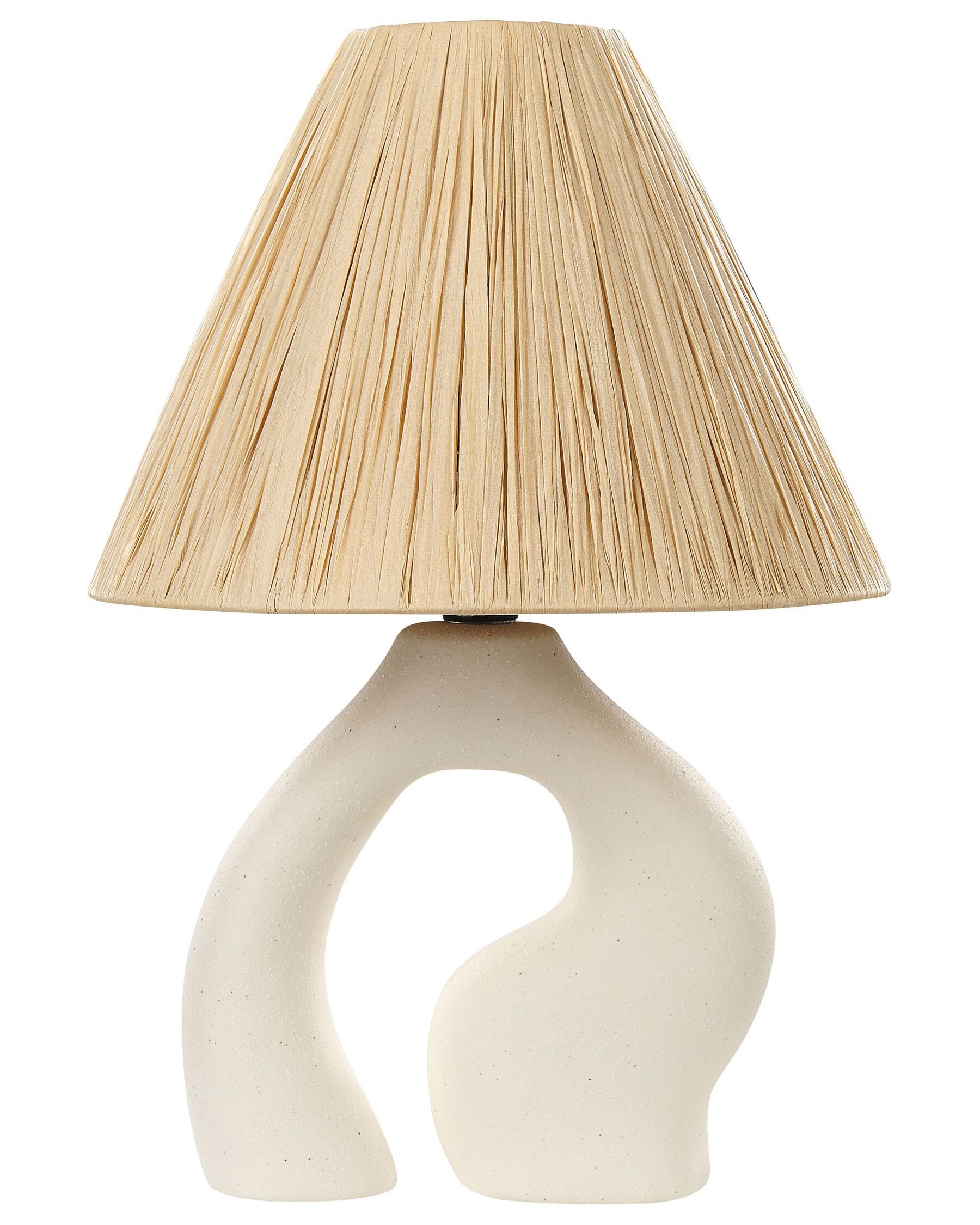 Lampada da tavolo ceramica bianca e naturale 42 cm BARBAS_871534