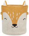 Panier renard en coton beige et orange HARRORI_905331