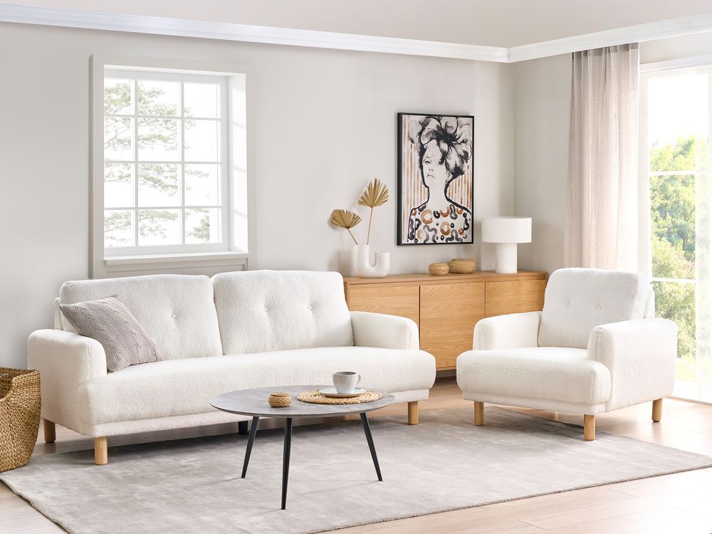 Boucle white sofa discount