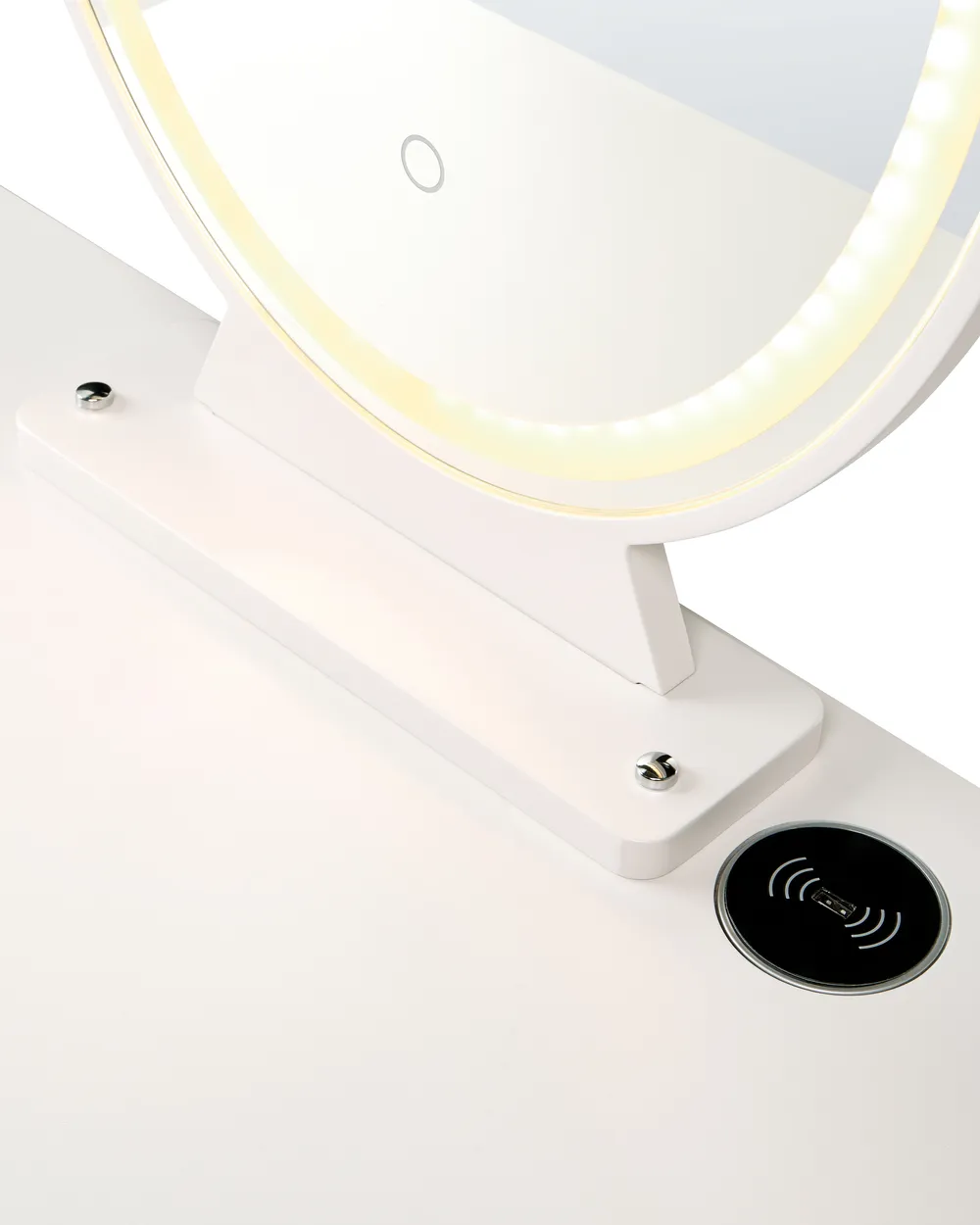 Toeletta con specchio e sgabello SOYE LED Bianco_1105895