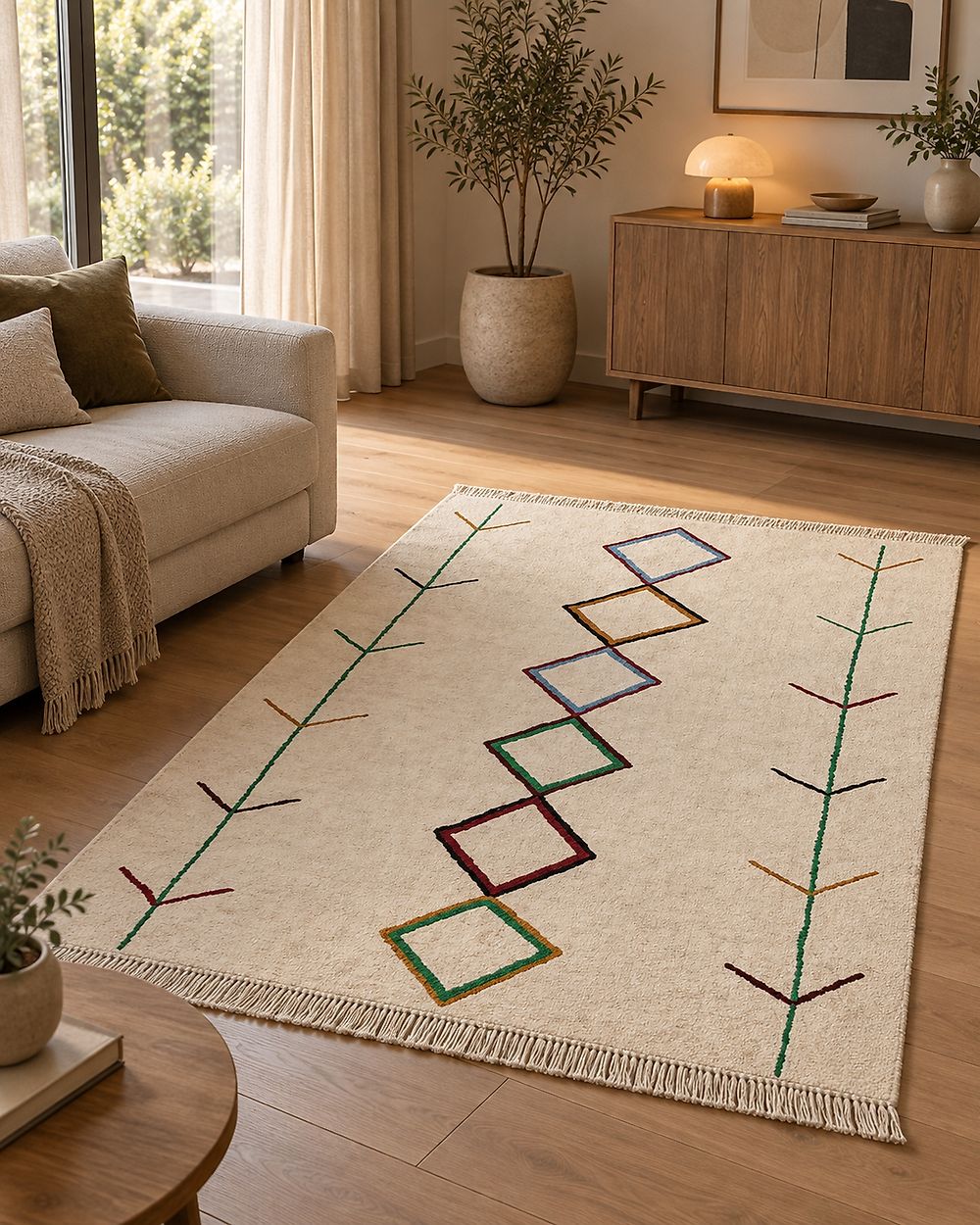 Rug CETMI Beige 160 x 230 cm Cotton