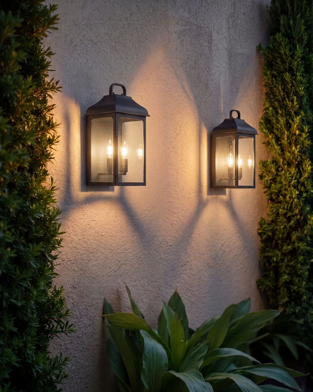 Set of 2 Outdoor Wall Lights VIDBOL Black