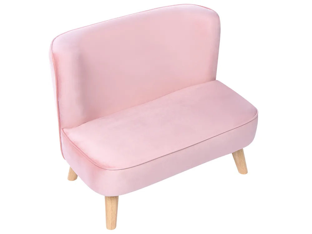 Divano per bambini RISBY Velluto Rosa_1055721
