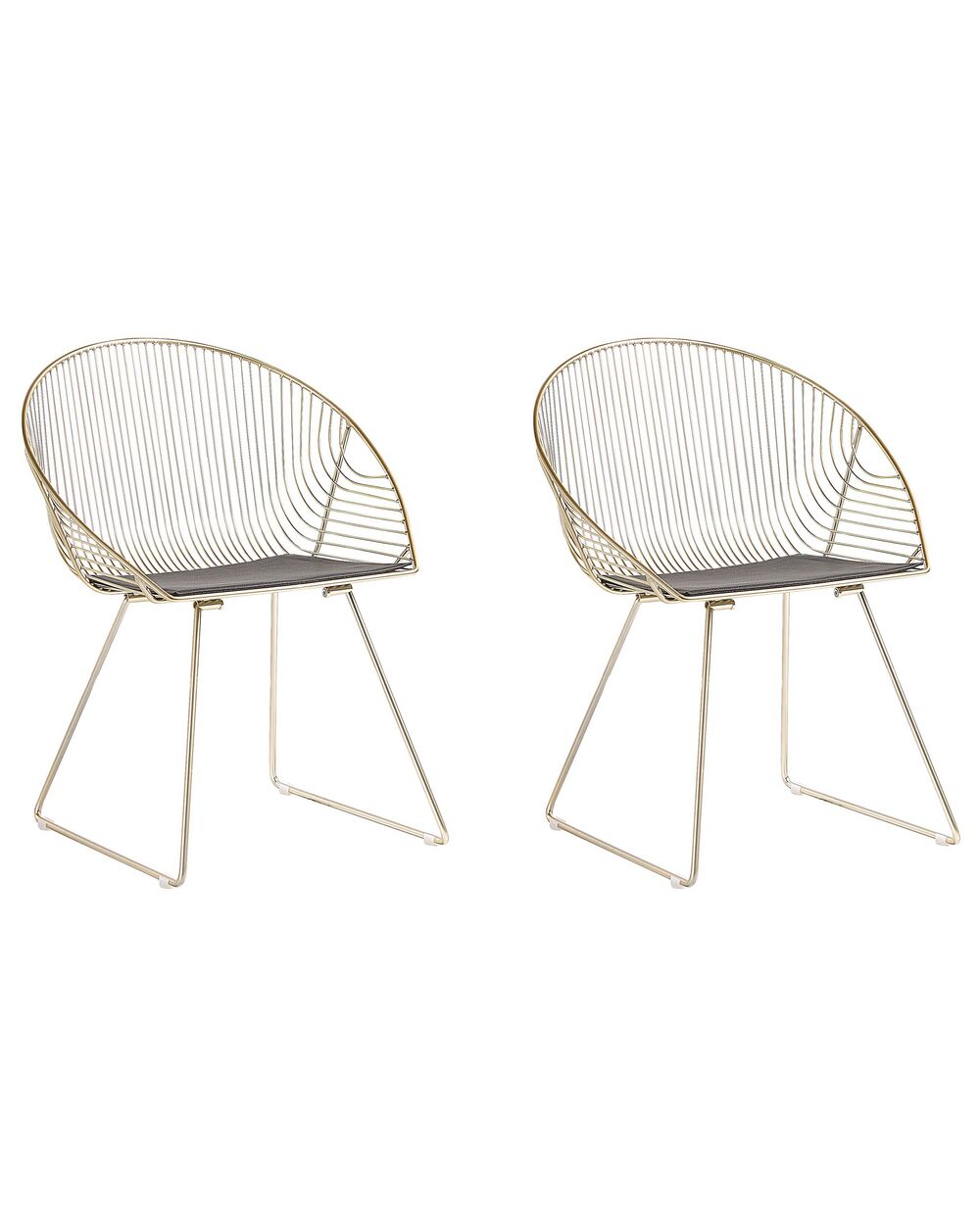 Lot de 2 chaises de salle à manger AURORA Métal Doré