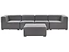 Sofá de jardín con otomana 4 plazas AREZZO modular Gris