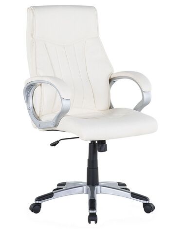 Faux Leather Office Chair Cream TRIUMPH