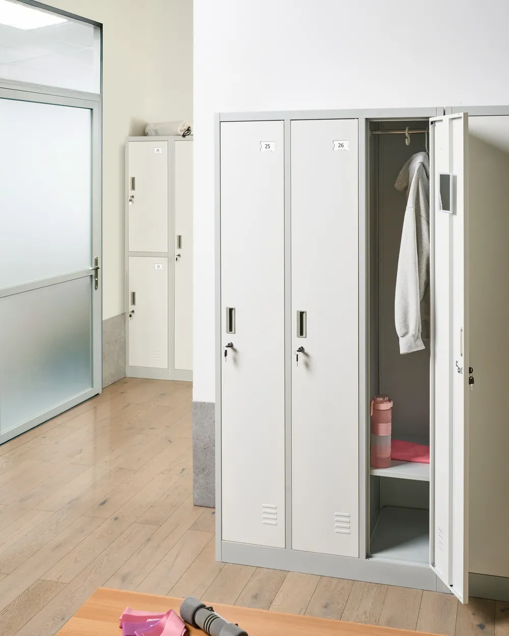 3-Door Storage Locker ATHLETE Metal Grey/ White_1011878