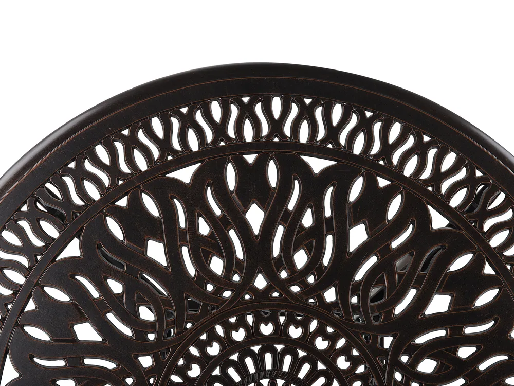 Outdoor Dining Table for 4 ANCONA 90 cm 90 cm Metal Dark Brown_765305