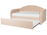 Trundle Bed Boucle EYBURIE 90 x 200 cm (EU Single) Peach Pink_907955