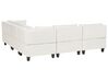 5 Seater Left Hand Modular Fabric Corner Sofa with Ottoman White UNSTAD_925165