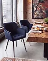 Conjunto de 2 sillas de comedor JASMIN Terciopelo Azul oscuro