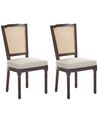 Set di 2 sedie BONANZA Legno Marrone scuro/Beige