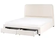 Bed with Storage Drawers SARDENT Boucle Off-White 180 x 200 cm (EU Super King)_1023552