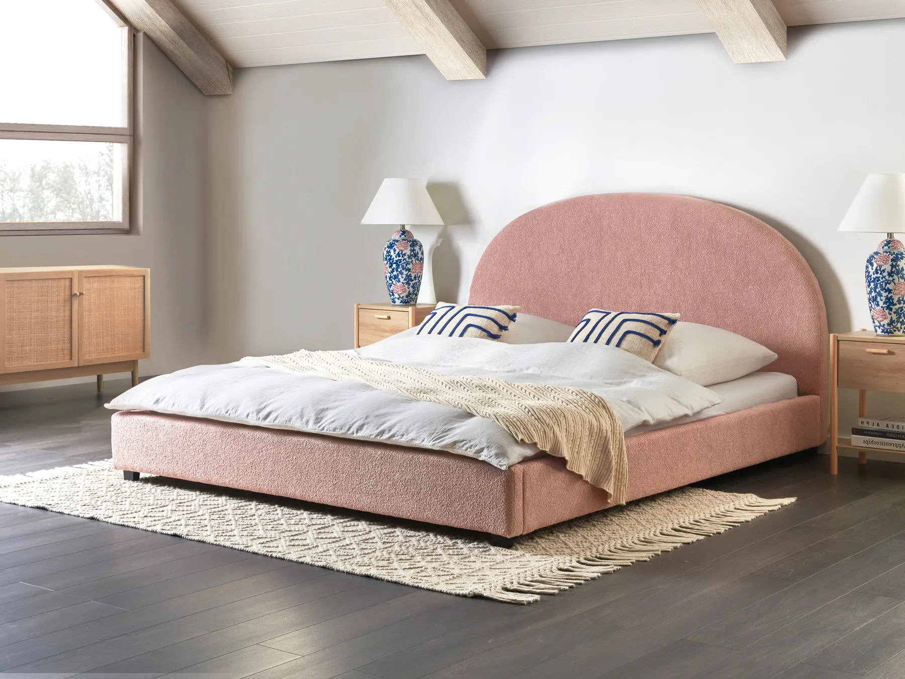 Bed Fabric VAUCLUSE 180 x 200 cm (EU Super King) Pastel Pink_976952