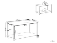 Coffee Table GLOSTER Tempered Glass White Marble_823507