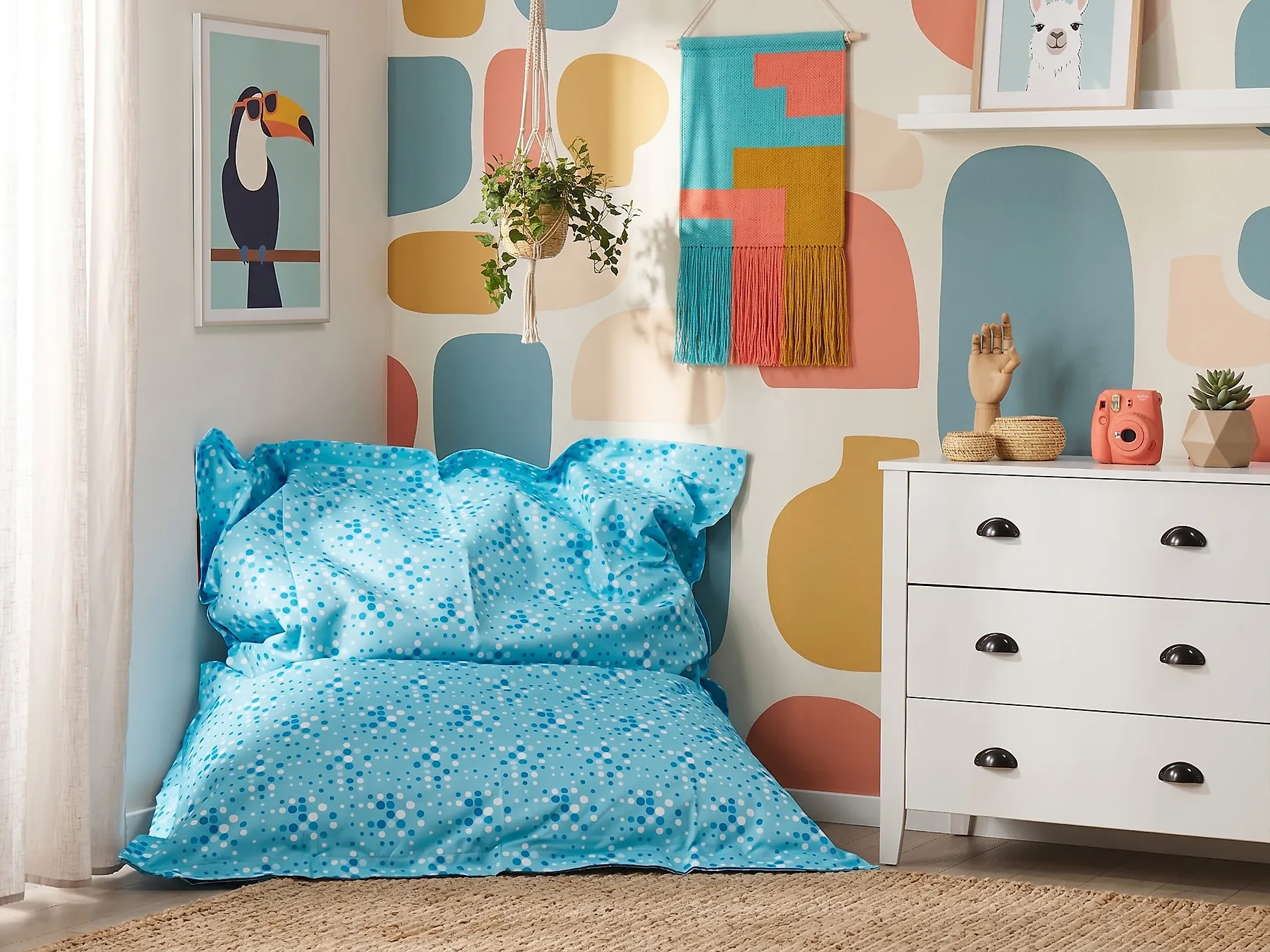 Sitzsackbezug FUZZY 140 cm 180 cm Blau_1168819