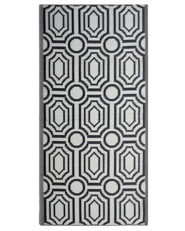 Obojstranný vonkajší koberec 90 x 180 cm čierny BIDAR