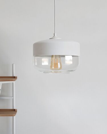 Glass Pendant Lamp White MURRAY