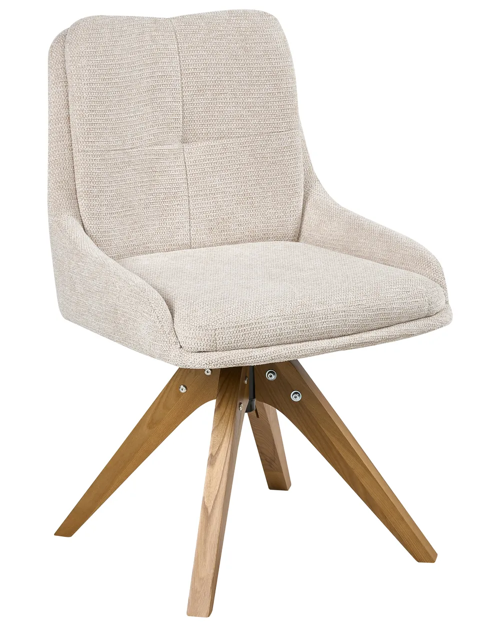 Set of 2 Dining Chairs Swivel DORRIS Fabric Light Beige_1038155