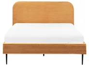 Bed Corduroy FLAYAT 140 x 200 cm (EU Double) Orange_967961