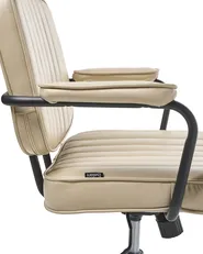 Desk Chair BERNE Faux Leather Beige_1008484