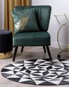 Okrúhly kožený koberec ⌀ 140 cm čierna/biela TURGUTLU_738062