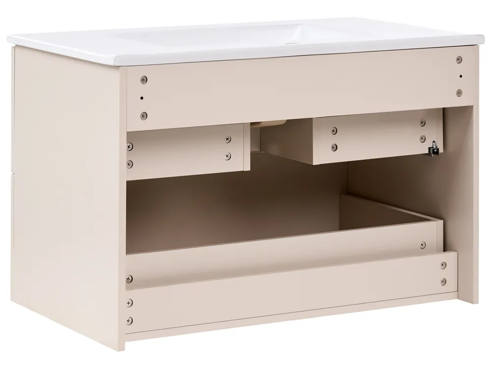 Wall Mounted Vanity Unit with Basin TOTORANI 80 cm Beige_1125556