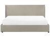 Velvet EU Super King Size Ottoman Bed Taupe LAVAUR_870920