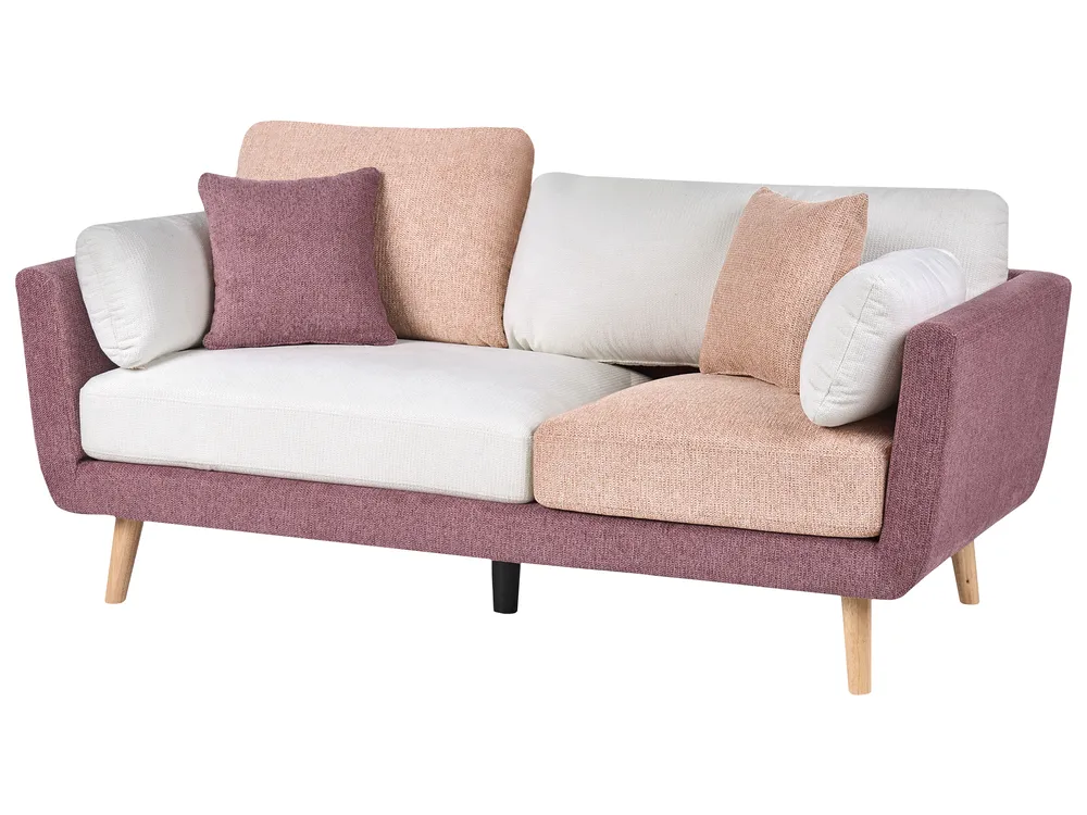 Living Room Set 4 Seater BOLGA Fabric Pink_1076178