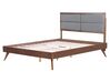 Tmavě hnědá dřevěná postel s rámem POISSY 160 x 200 cm_739353