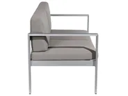 Garden Bench with Cushion SALERNO 142 cm Metal Dark Grey_679494