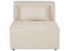 Canapé d'angle côté droit modulable 4 places en velours côtelé beige avec ottoman LEMVIG_875179