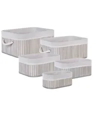 Conjunto de 5 cestos TALPE Bambu Cinzento_849964