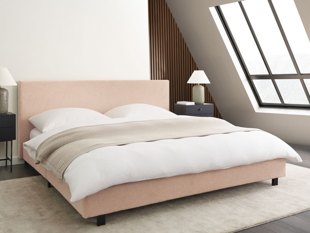 Bed Boucle ALBI 180 x 200 cm (EU Super King) Beige