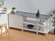 Set da 3 per cucina da esterno VILAMA Bianco Metallo_976971