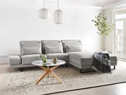 Corner Sofa 4 Seater IKAST Fabric Light Grey Left Hand_959799