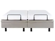 Adjustable Bed without Headboard Fabric DUKE 160 x 200 cm (EU King Size) Beige_951725